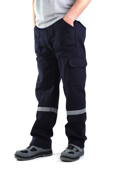 ESER - 7-7 Gabardin Kom.Cepli İş Pantolonu Reflektörlü - Kışlık-Lacivert - 2
