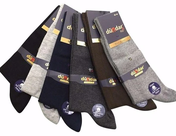 12 Adet Dündar Erkek Plus Likralı Çorap  Antrasit 40-44 - Resim 8