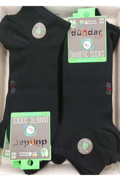 Dündar Erkek Bambu Plus Patik Diyabetik Çorap 5992 - 6 Adet   Karışık Renk 40-44 - Resim 2