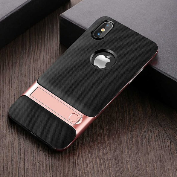 Apple iPhone X Kılıf  Standlı Verus Kapak - 3