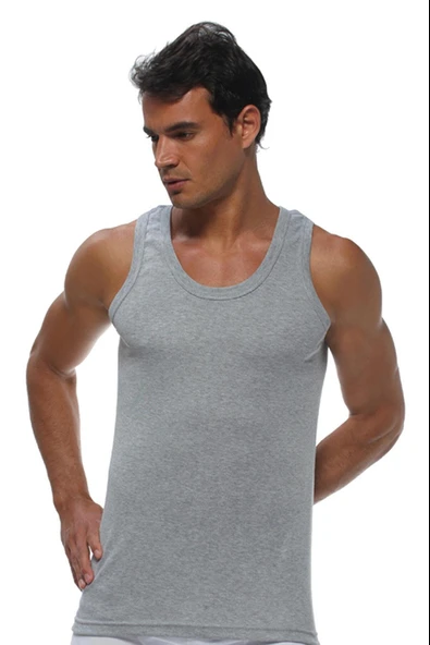 Gümüş Erkek Ribana Askılı Atlet 3002/4004 - 6 Adet  Beyaz 4XL - Resim 3