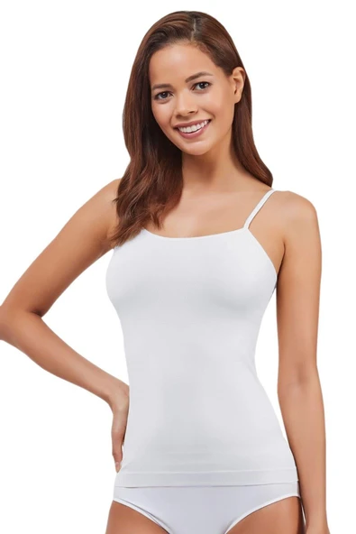 Elite Life Dikişsiz İnce Askılı Kadın Atlet 841  Siyah L - XL - Resim 4