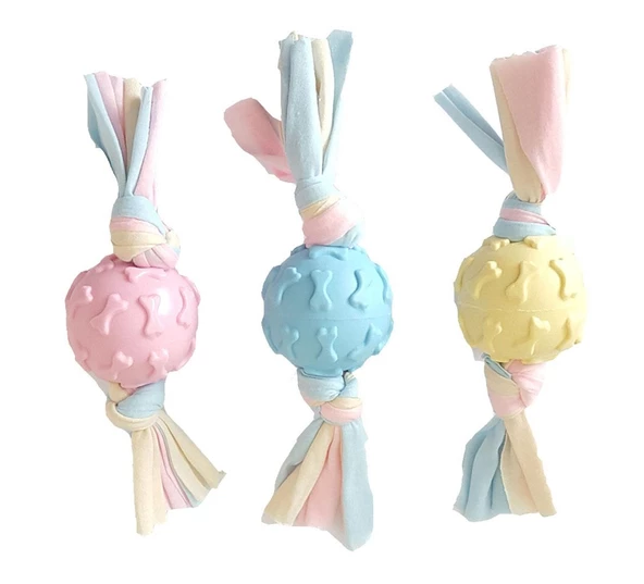 Halat Düğümlü Kauçuk Top Köpek Oyuncak 22 Cm - Resim 4