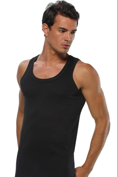 Gümüş Erkek Ribana Askılı Atlet 3002/4004 - 6 Adet  Beyaz M - Resim 4