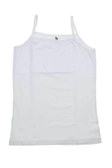 Gümüş Kadın Likralı İp Askılı Düz Biyeli Atlet 4047 - 3 Adet  M Gri - Resim 3