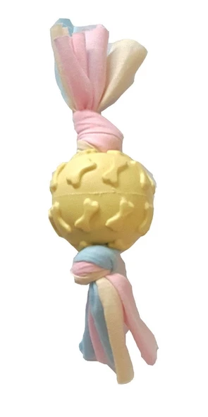 Halat Düğümlü Kauçuk Top Köpek Oyuncak 22 Cm - Resim 3