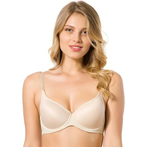 Le Jardin Jasmin Büyük Beden Penye Louse Sütyen 9600  Ekru 85B - Resim 6