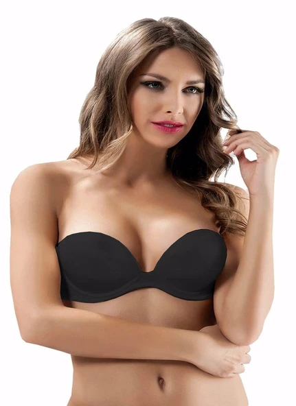 Le Jardin 2 Beden Büyük Gösteren Straplez Sütyen 7036  80B Cappuccino - Resim 2