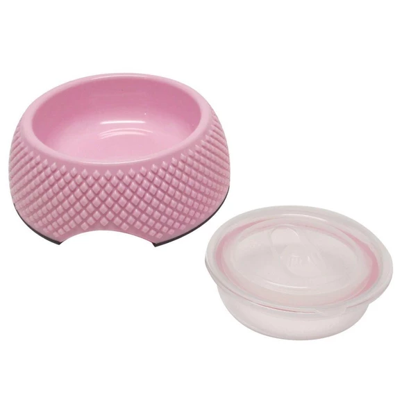 Saklama Kaplı Kedi Köpek Mama Kabı 16 cm Pembe - 2