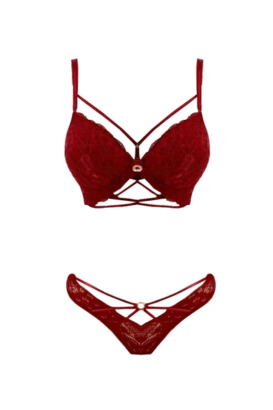 Le Jardin Kadın Silikonlu Biye Şeritli Dantelli Destekli Sütyen Takımı 5025 - 1 Adet  90B Mürdüm ürün görseli 1