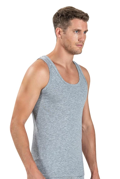 Jiber Erkek Klasik Renkli Askılı Atlet 110  - 3 Adet  Siyah 2XL - Resim 3