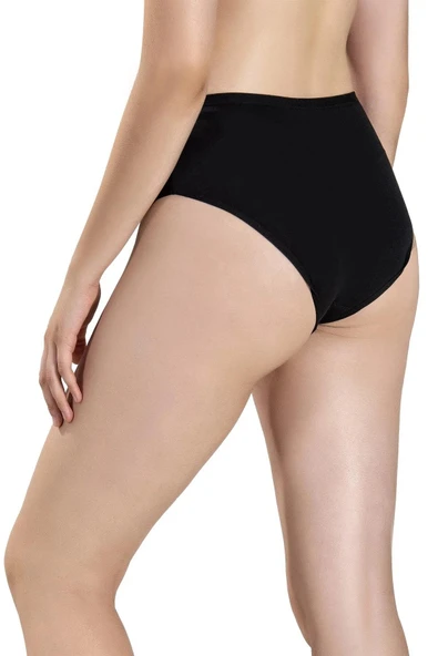 Jiber Kadın Pamuklu Likralı Yüksek Bel Külot 652- 12 Adet  L Kırmızı - Resim 11