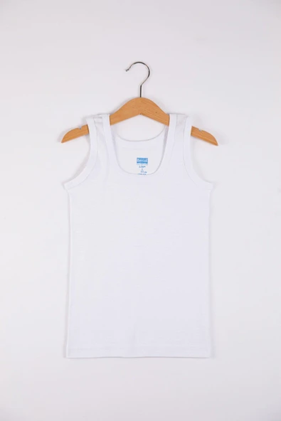 Berrak Erkek Çocuk Ribana Atlet 1504 - 6 Adet  Beyaz 6 No:8-9 Yaş - Resim 2