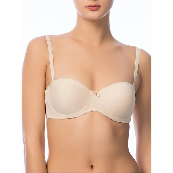 Nbb 3520 Destekli Straplez Sütyen  Siyah 85B - Resim 4