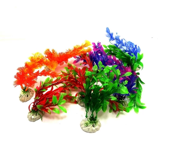 Plastik Yapay Akvaryum Bitkisi 16 cm 12 ADET