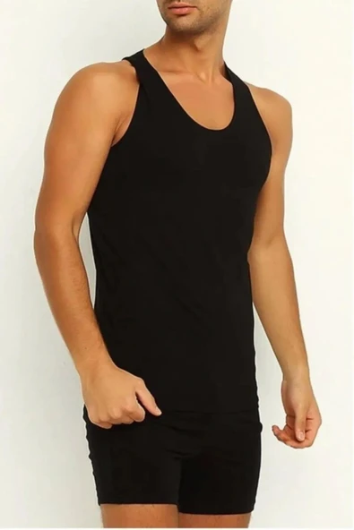 Yıldız Erkek Modal Likralı Spor Atlet 77/79 - 6 Adet  Beyaz 2XL - Resim 8