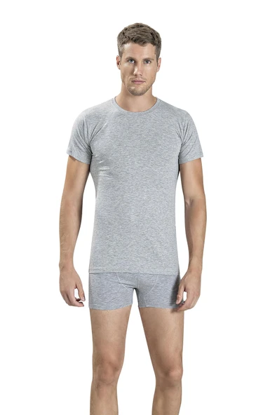 Jiber Erkek Sıfır Yaka Kısa Kol  Atlet Fanila 111 - 3 Adet  Siyah 2XL - Resim 6