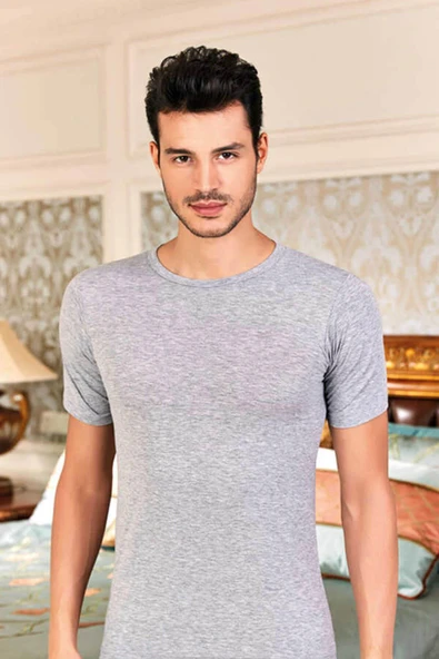 Berrak Erkek Likralı Süprem Kısa Kol Bisiklet Yaka 6'Lı Paket -1024   Beyaz L - Resim 4