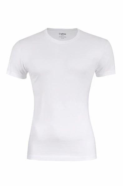 Yıldız Erkek Sıfır Yaka Lycralı T-shirt Fanila 1 Adet -90  Siyah S - Resim 7