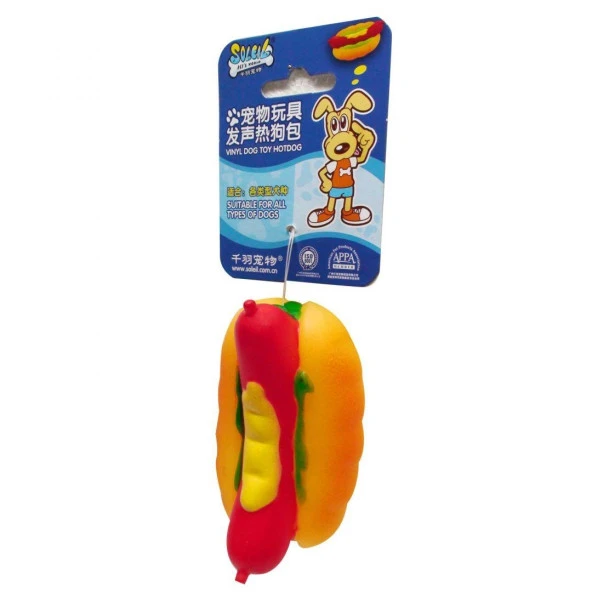 Soleil Plastik Öten Sandviç Köpek Oyuncağı 10.5 cm V1010