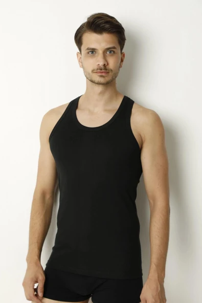 Saran Erkek  %100 Pamuk Rambo Sporcu Atlet 3010 - 3 Adet  Beyaz M - Resim 4