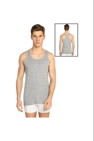 Gümüş Erkek Ribana Sporcu Atlet 4019 - 6 Adet  XL Gri