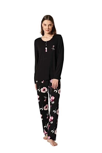 Pijadore Kadın Uzun Kol Pijama Takım 1761 - 3