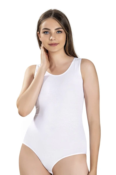 Jiber Kadın Geniş Askılı Kancalı Likralı Body 582 - 3 Adet  Siyah S - Resim 5