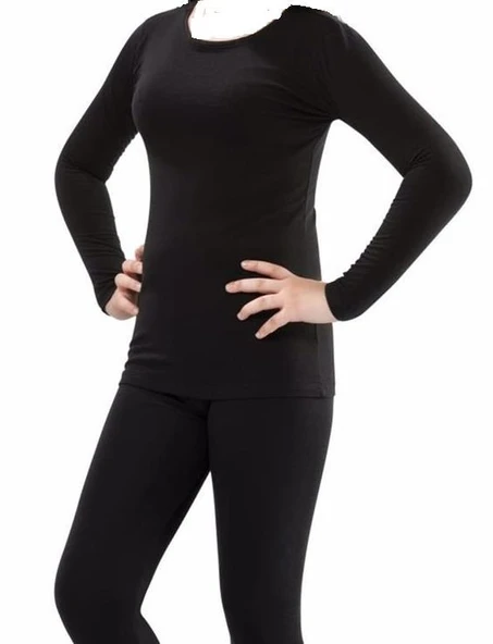 Tutku Kız Çocuk Termal Alt Üst Takım - 0835-0836  Siyah 8-10 Yaş - Resim 5
