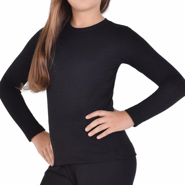 Tutku Kız Çocuk Termal Fanila 1Adet - 0836  Siyah 5-7 Yaş - Resim 4