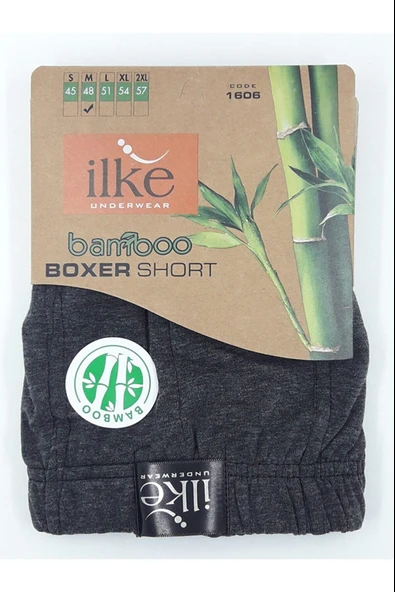 İlke Erkek Bambu Likralı Boxer 1606 - 6 Adet  L Bordo - Resim 6