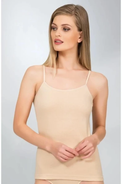 Namaldı Kadın Likralı İp Askılı Atlet 296 - 6 Adet   Siyah S - Resim 3