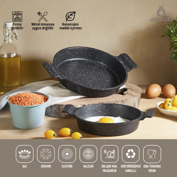 Amboss Astral 2 Parça Döküm Sahan Seti (18 / 22 cm)
