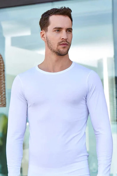 Berrak Erkek Badi Uzun Kol Bisiklet Yaka Atlet - 1025 - 1 Adet  L Gri ürün görseli 1