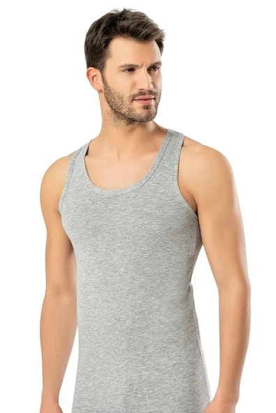 Erdem Erkek Likralı Sporcu Askılı Atlet 1121 - 3 Adet  Beyaz 2XL - Resim 5