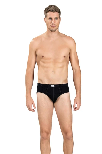 Jiber Erkek Renkli Slip Külot 129 - 6 Adet  Siyah S - Resim 3