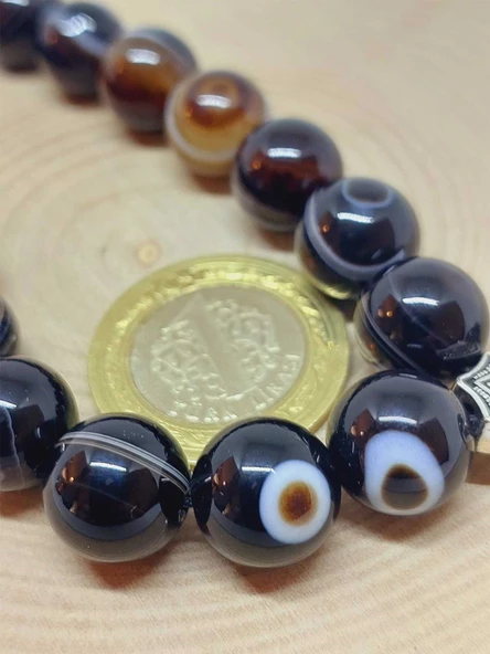 Göz Akik Taşı 17lik Efe Tesbih 12mm (53390) - Resim 3