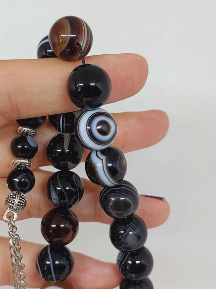 Göz Akik Taşı 17lik Efe Tesbih 12mm (53390) - Resim 4