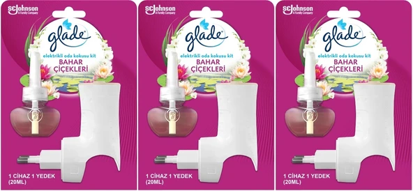 Glade Elektrikli Oda Kokusu Kit Bahar Çiçekleri (3 Lü Set)