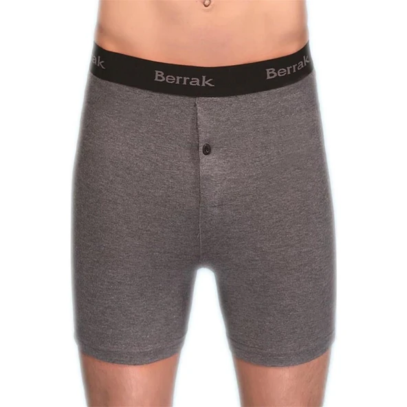 BERRAK 1059 Likralı Düğmeli Erkek Boxer 3'Lü   Siyah M - Resim 5