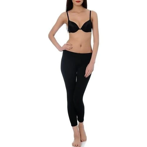 Namaldı 222 Kadın Pamuklu Uzun Tayt  Siyah L - XL - Resim 4