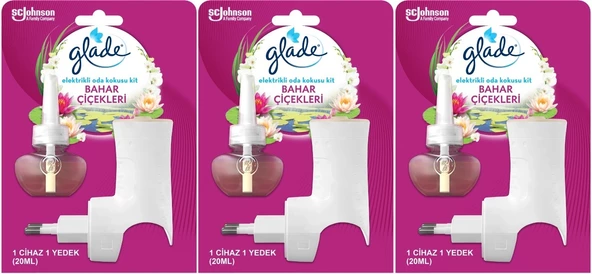 Glade Elektrikli Oda Kokusu Kit Bahar Çiçekleri (3 Lü Set)