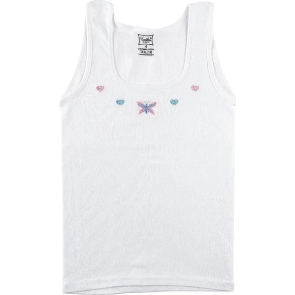 TUTKU 0166 KIZ ÇOCUK GENİŞ ASKILI ATLET 12 ADET  Beyaz 1 (1-2 YAŞ) - Resim 4