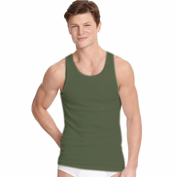 12 Adet Seher Yıldızı Erkek Atlet Askılı Renkli Klasik   Gri 3XL - Resim 3