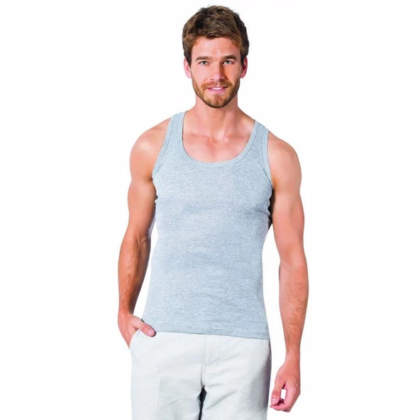 12 Adet Seher Yıldızı Erkek Atlet Askılı Renkli Klasik   Siyah 3XL - Resim 6