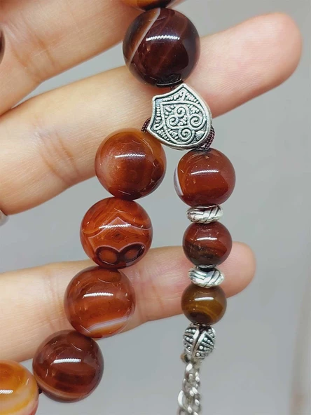 Akik Taşı 17lik Efe Tesbih 12mm (53382) - Resim 4