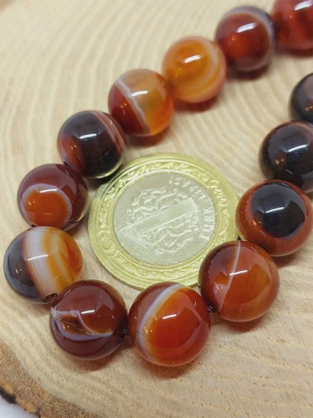 Akik Taşı 17lik Efe Tesbih 12mm (53382) - Resim 3