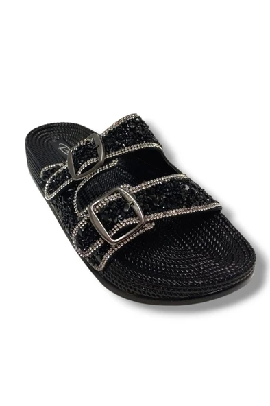 Pienn 20057-001 Anatomik Fashion Taşlı  Kadın Terlik - Resim 7