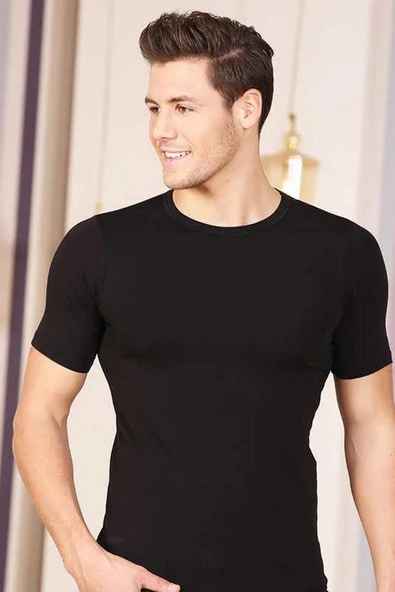 Berrak Erkek Likralı Süprem Kısa Kol Bisiklet Yaka 3'Lü Paket -1024   L Gri - Resim 4