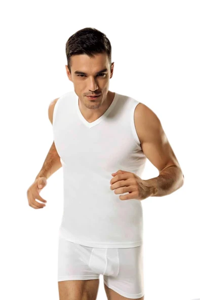 Namaldı Erkek Ribana V Yaka Spor Fanila 3'Lü Paket - 118  Siyah M - Resim 3